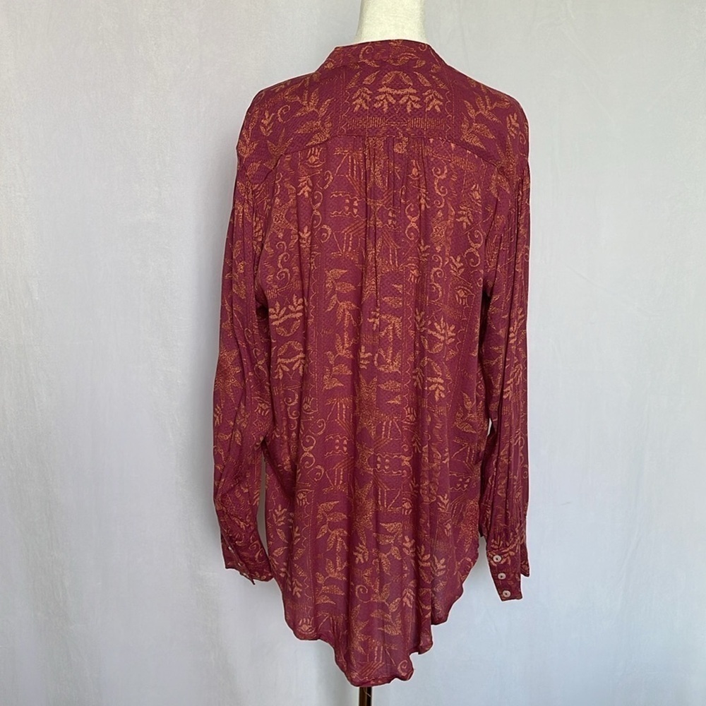 Free People Mia Tunic in Rouge Women's Size S Oversized Boho Cottagecore EUC - Picture 7 of 15
